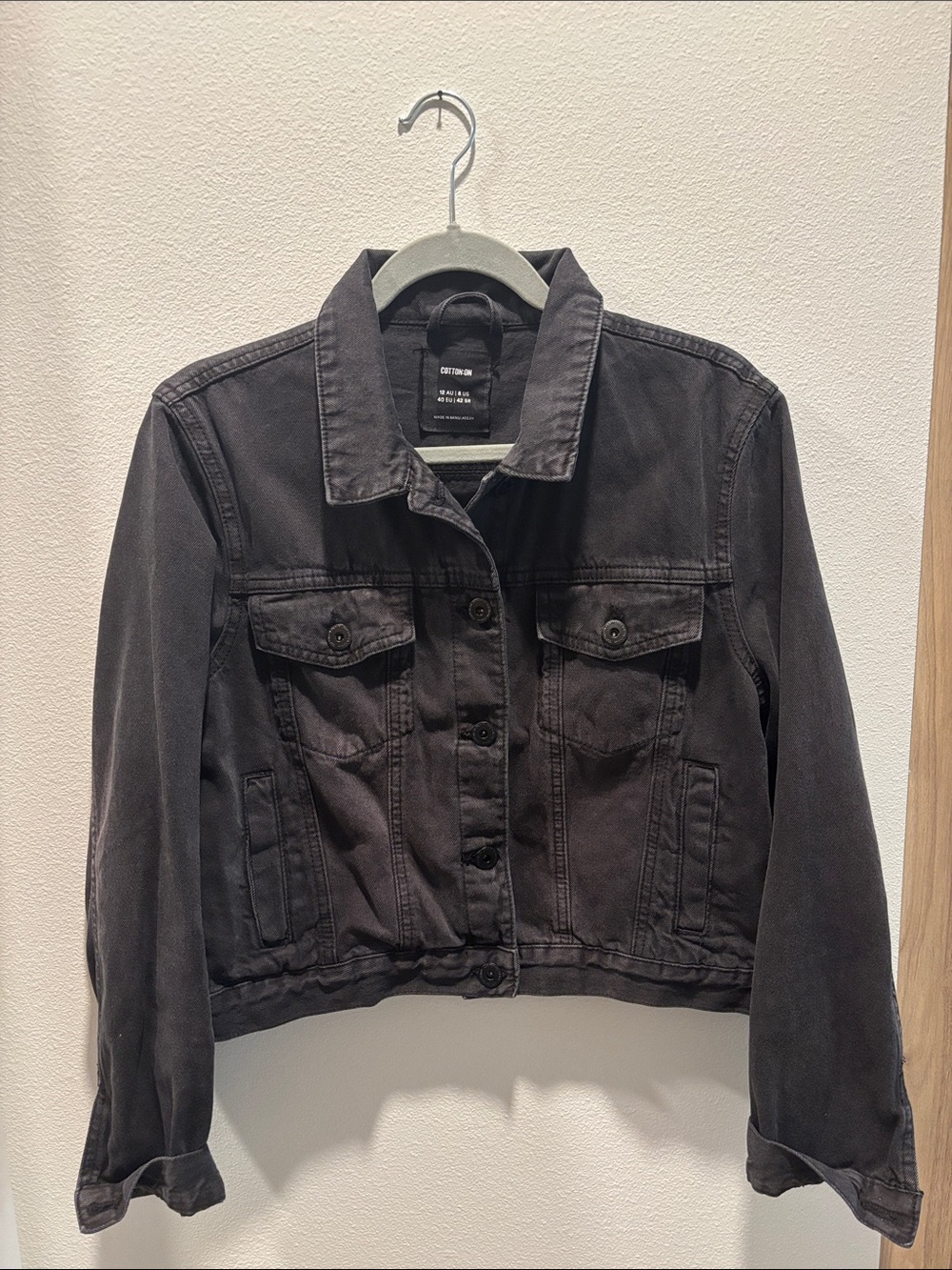 Cotton On Black Cropped Jean Jacket